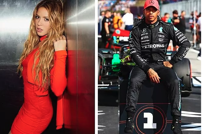 Shakira and Lewis Hamilton